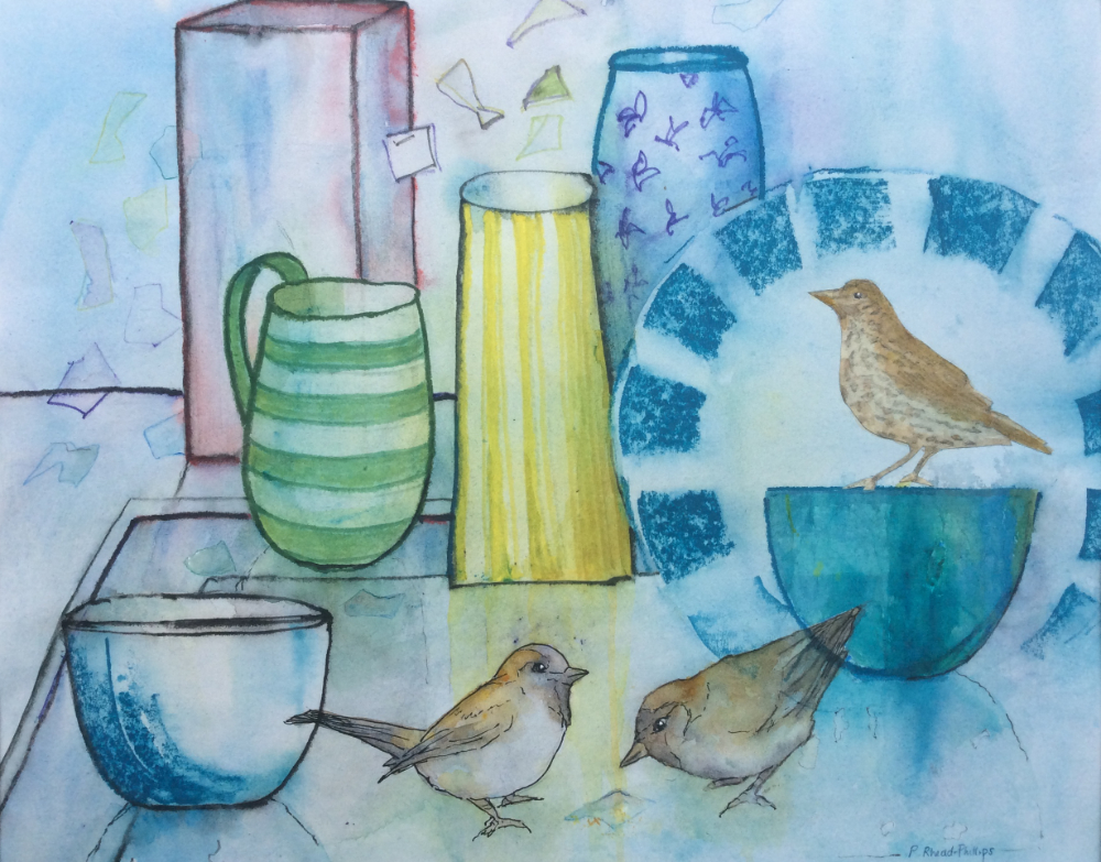 Birds of a feather flock together - Original artwork by Patricia Rhead-Phillips